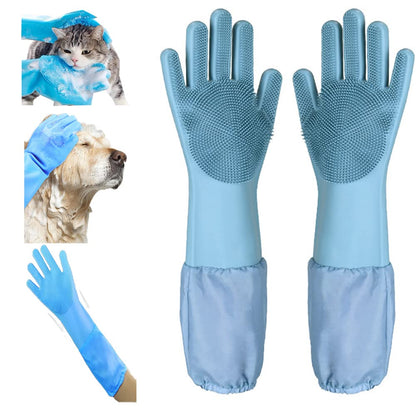 🧤 Pet Grooming Silicone Gloves 🐾