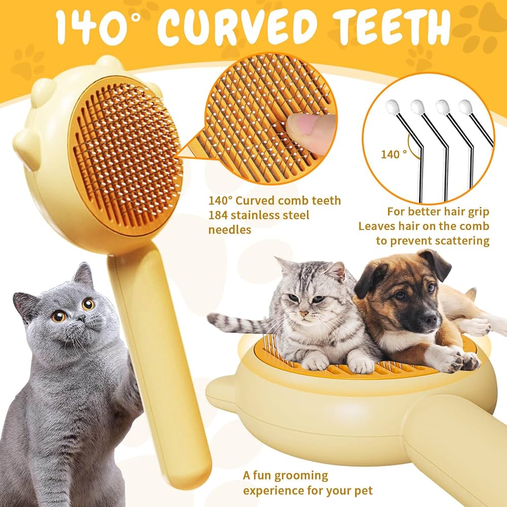 🐾 Self-Cleaning Pet Grooming Brush 🐱🐶