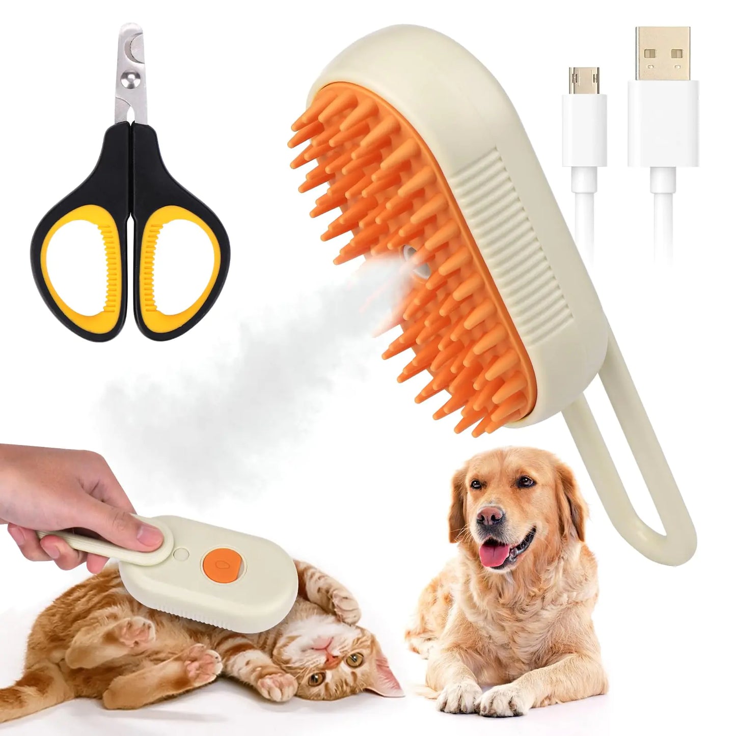 🐾 Pet Brush with Massage Function 💆‍♂️